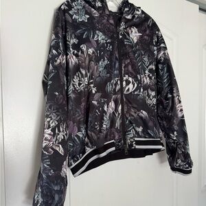 Floral Black and Gray Women's Jacket